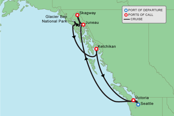 Cruise itinerary map